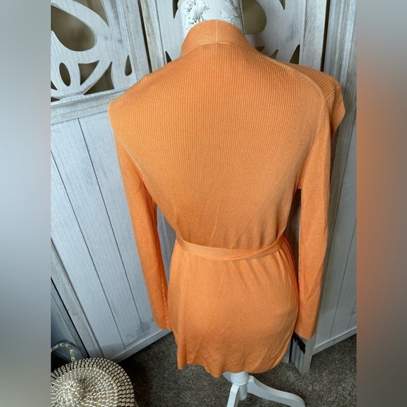 Lafayette 148 Tank Top And Cardigan Sweater Tangerine Orange Knit Size Small - Picture 2 of 6